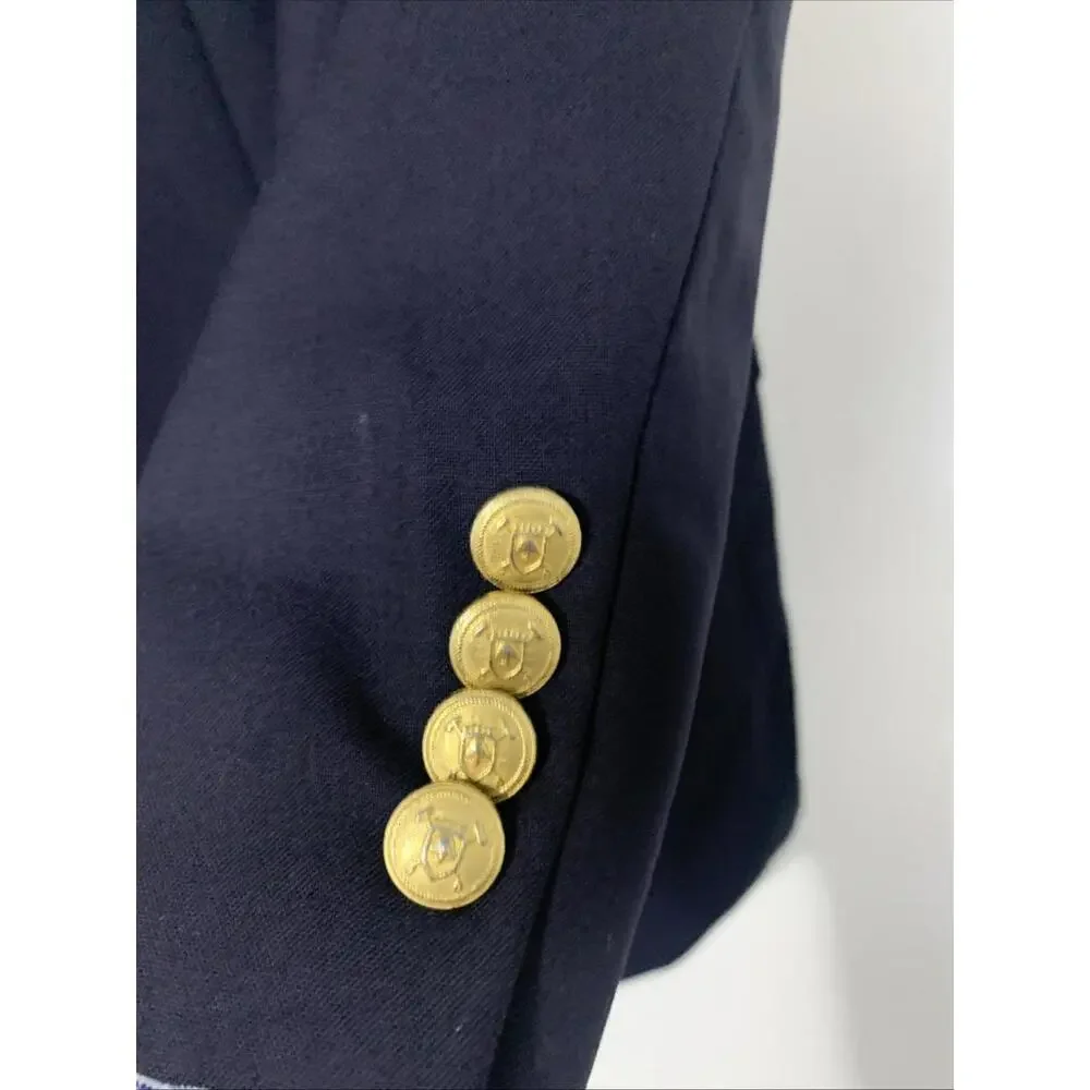 Lauren Ralph Lauren Blazer Size Large 42T Blue Wool Union Made In Canada Vintage